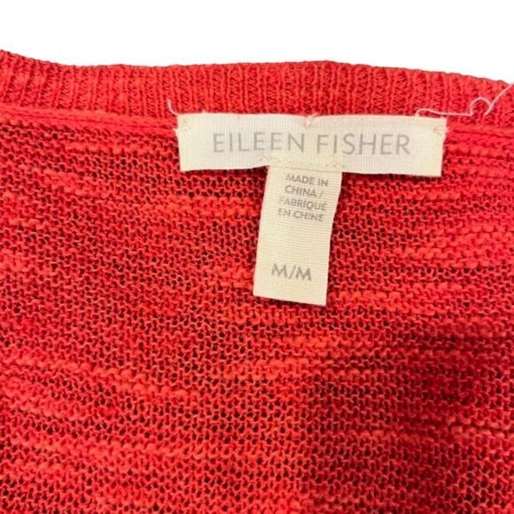 Eileen Fisher Organic Linen Blend Lightweight Sweater V-Neck Tunic Length Size M - Picture 6 of 7